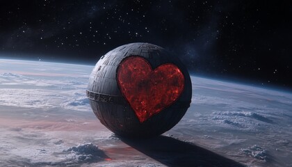 heart shaped death star a unique valentine s card design for science fiction enthusiasts