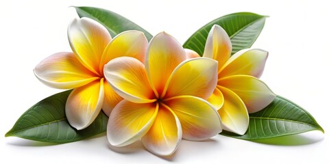 Wall Mural - frangipani flower isolated on white