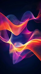 Poster - Colorful abstract waves on dark background