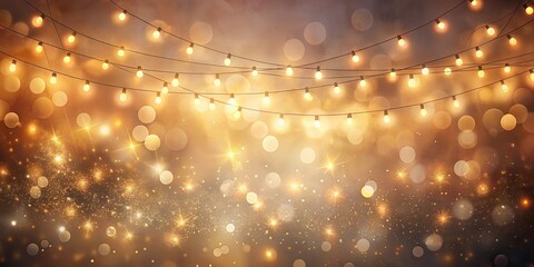 Wall Mural - Warm and muted colored wallpaper with layered strokes, misty gradients, and twinkling lights in the backdrop