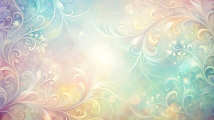 Wall Mural - Pastel background with swirling textures and filigree patterns bathed in soft light
