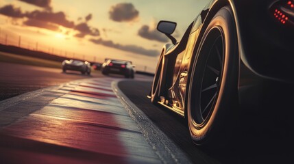 Create an image of a racing car in a classic endurance race setting.