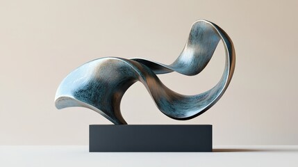 Poster - Create an image of a sculpture with a focus on fluidity and movement.