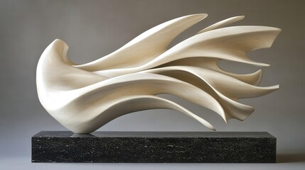 Poster - Create an image of a sculpture with a focus on fluidity and movement.