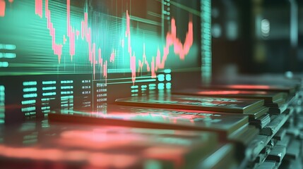 Aufkleber - digital financial graph dashboard displaying real time market data trading analytics and economic tr