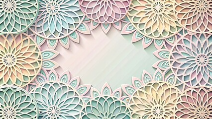 Wall Mural - Abstract pastel background with intricate cut patterns