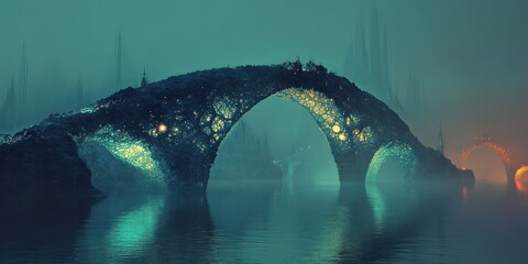 Invisible bridge fractal structures melting lights 