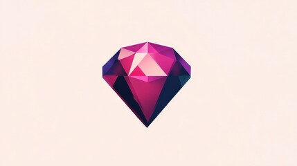 Poster - modern, geometric logo featuring a faceted gem