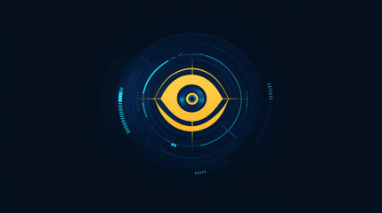 Low poly modern design featuring a geometric shape. It's meant to be an eye-catching logo for a technology company focused on security and surveillance.