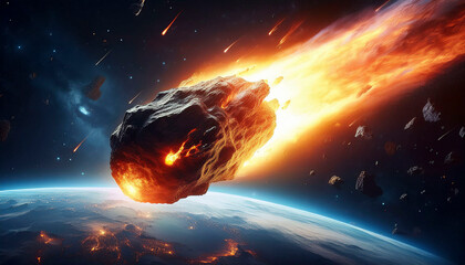 Wall Mural - meteorite and earth