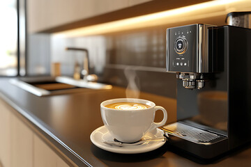 Coffee machine at home on the kitchen