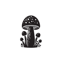 Sticker - Mushroom vector design. Mushroom logo, icon design. Mushroom illustration isolated on white background.