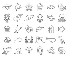 Wall Mural - Animals logos collection. Animal logo set. Icon design