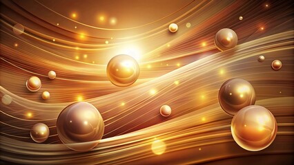 Wall Mural - A harmonious wallpaper featuring warm muted colors, dynamic strokes, and glowing orbs