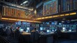 © wicha - dynamic scene of a stock trading floor with traders working at their desks.