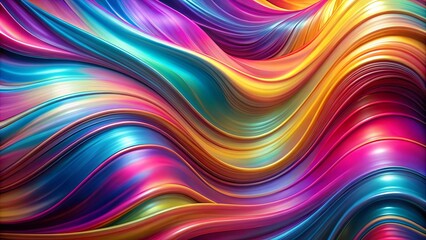 Wall Mural - Abstract iridescent flow background with vibrant colors and dynamic patterns
