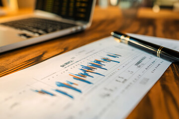 Finance chart showed a significant increase in stock market profits