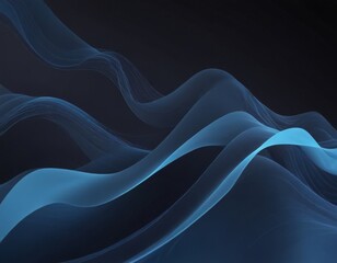 Poster - a dark blue wave-like pattern with a subtle gradient effect, creating a sense of movement and fluidity.
