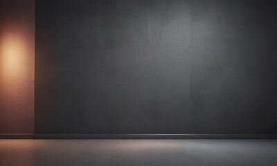 Aufkleber - A dimly lit room with a concrete wall and a single light source on the left side, creating a moody atmosphere.