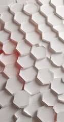 Poster - a repeating pattern of white hexagonal shapes, with one red hexagon standing out among the rest.