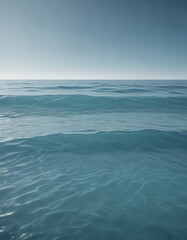 Leinwandbilder - a serene ocean scene with calm, rippling blue water stretching out to the horizon, under a clear sky.