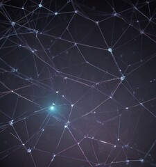 Poster - a complex network of interconnected lines and dots, creating a visually striking abstract pattern. The lines and dots vary in size and color, with some appearing to be