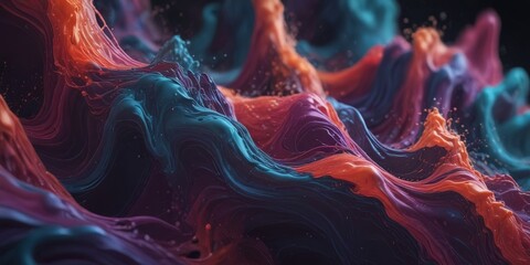 Aufkleber - The image is a digital art piece featuring a swirling pattern of vibrant colors, including shades of orange, blue, and purple, creating a dynamic and visually striking composition.