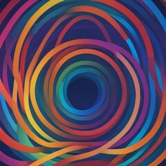 Leinwandbilder - a vibrant abstract composition of overlapping concentric circles in a spectrum of colors, including red, orange, yellow, green, blue, and purple, creating a visually striking