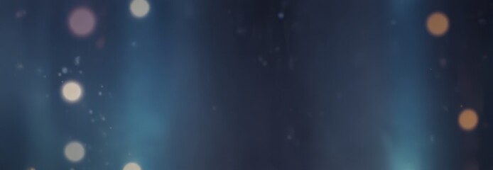 Poster - a blurred, abstract background with a gradient of blue and purple hues, dotted with small white circles and specks of light, creating a sense of depth and movement.