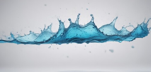 Leinwandbilder - a splash of water, captured in a 3d features a wave-like pattern with a gradient of blue hues, creat