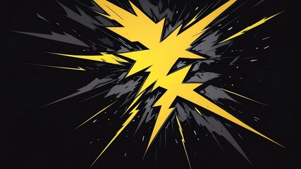 Wall Mural - comic art style yellow lightning flashing in for background