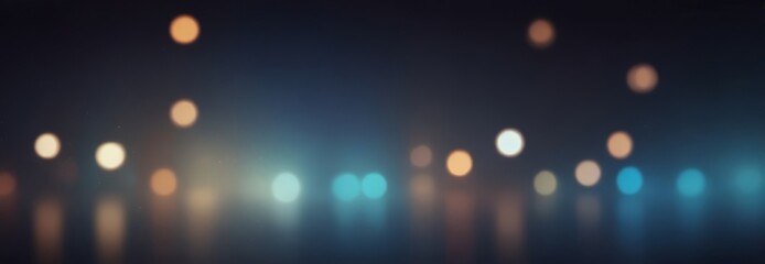 Aufkleber - a blurred cityscape at night, with a multitude of colorful lights scattered across the frame, creating a sense of depth and movement.