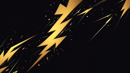 Wall Mural - comic art style gold lightning flashing in for background