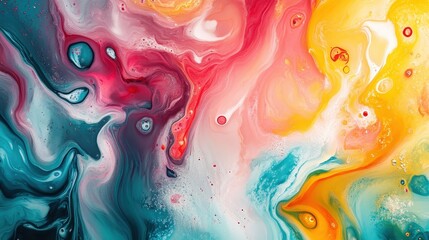 Poster - Develop an abstract background that mimics the fluid art technique, with swirling colors and organic forms merging and flowing together in a dynamic composition.