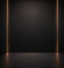 Aufkleber - A dark room with a single light source on the left side, creating a dramatic and empty atmosphere.