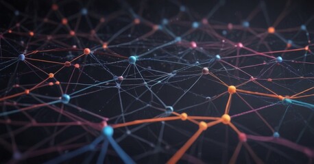 Leinwandbilder - a complex network of interconnected lines and dots, resembling a digital illustration of a network of interconnected nodes and connections.