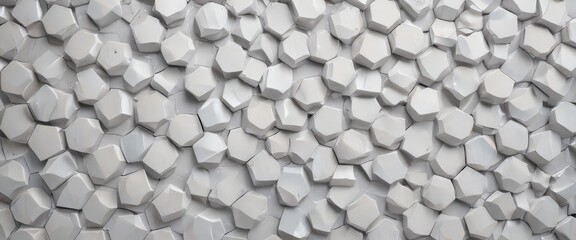 Aufkleber - a close-up view of a pattern composed of numerous white hexagonal tiles arranged in a grid-like fashion. The tiles vary in size and shape, creating a visually interesting