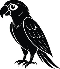 Poster - black parrot vector illustration silhouette, Print