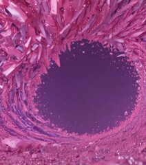 Leinwandbilder - a surreal, abstract scene with a purple-hued, swirling pattern of pink and purple elements, creating a sense of depth and movement.
