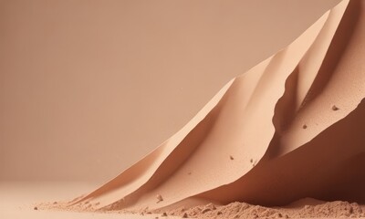 Poster - a sand dune with a smooth, curved surface, set against a light beige background.