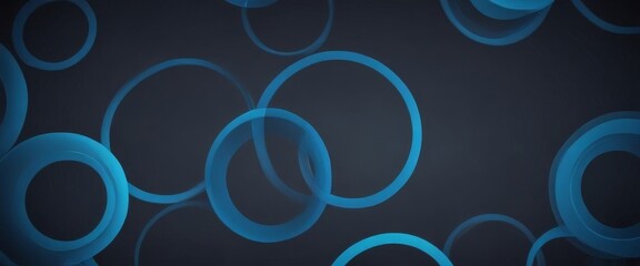 Fototapete - a dark background with a repeating pattern of blue circular shapes, creating a sense of depth and movement.