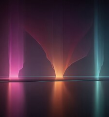 Fototapete - a vibrant abstract scene with a gradient of colors, including pink, orange, blue, and green, creating a dynamic and visually striking composition.