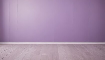 Leinwandbilder - An empty room with a purple wall and a wooden floor.