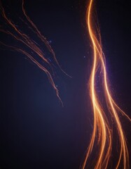 Aufkleber - a dynamic scene of fiery streaks and sparks against a dark background, creating a sense of movement and energy.
