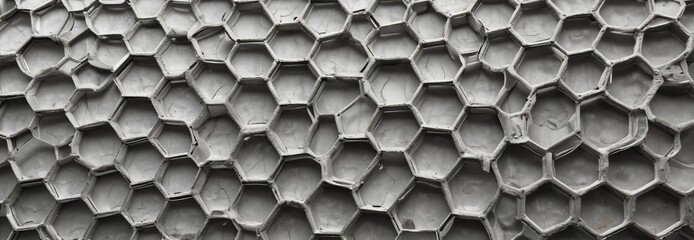 Poster - a close-up view of a textured surface composed of numerous small hexagonal shapes, creating a repeating pattern.