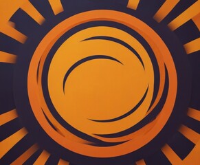Poster - a circular design with a vibrant orange and black color scheme, creating a striking visual effect.