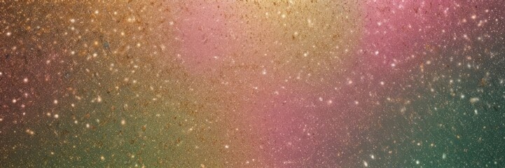 Poster - a vibrant, multicolored galaxy with a gradient of pink, orange, and green hues, creating a visually striking and dynamic cosmic scene.