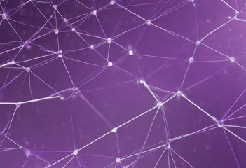 a close-up view of a network of interconnected white lines and dots, creating a complex and intricate pattern against a purple background.