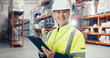 © David/peopleimages.com - Warehouse, mature woman and tablet in portrait for logistics, quality control or stock management. Engineer, tech and maintenance in freight, supply chain or factory at shipping company in Australia