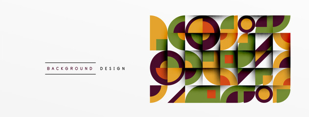 Poster - Geometric design abstract background - circles squares